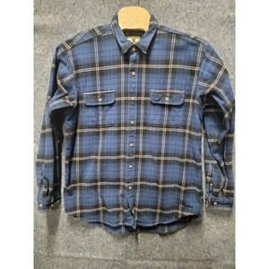 Field &‎ Stream Blue Plaid Flannel Heavy Long Sleeve Button-Up Size XXL-Tall
